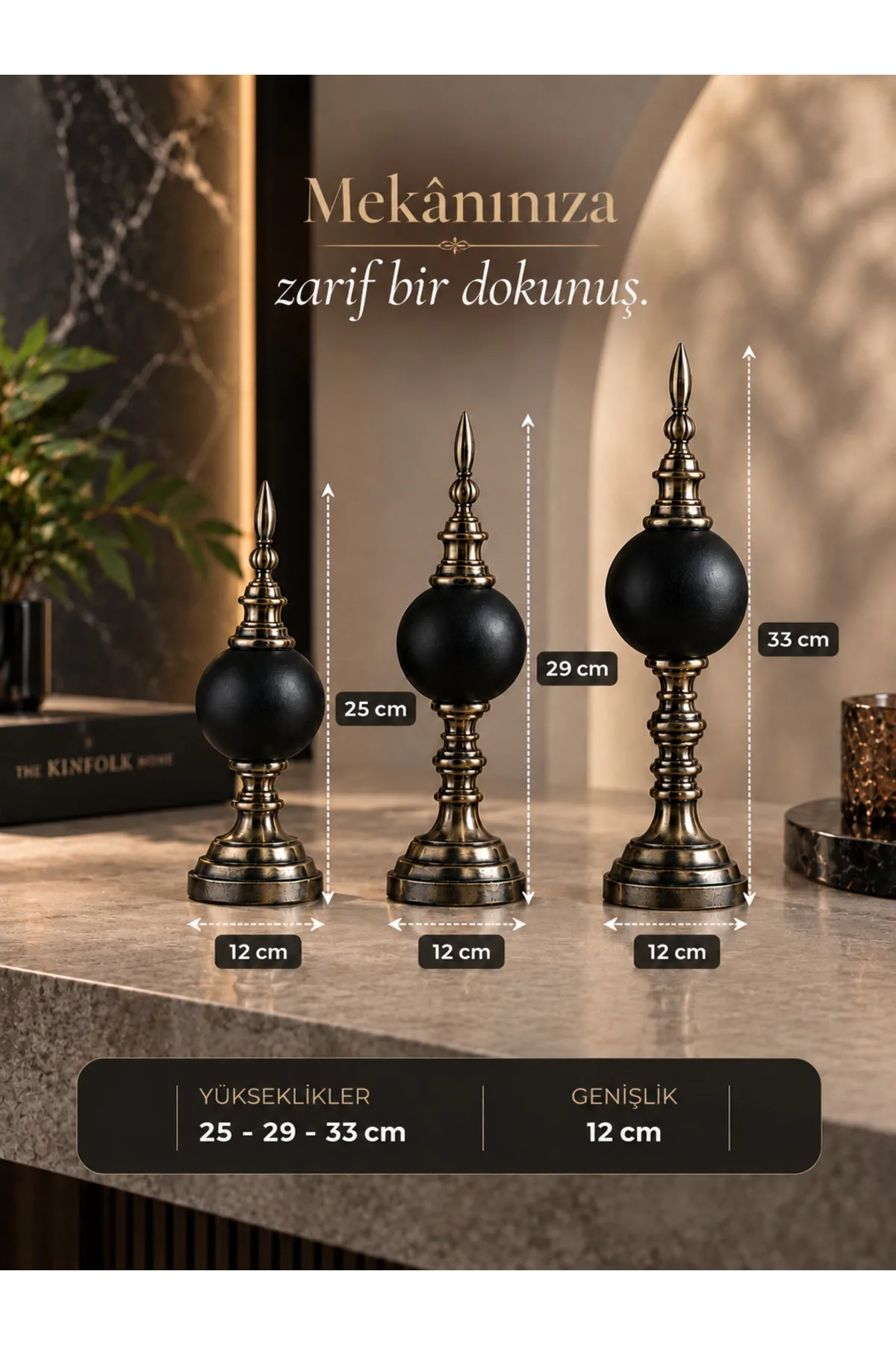 Eskitme Metal Kaplama Seramik Dekoratif Aksesuar
