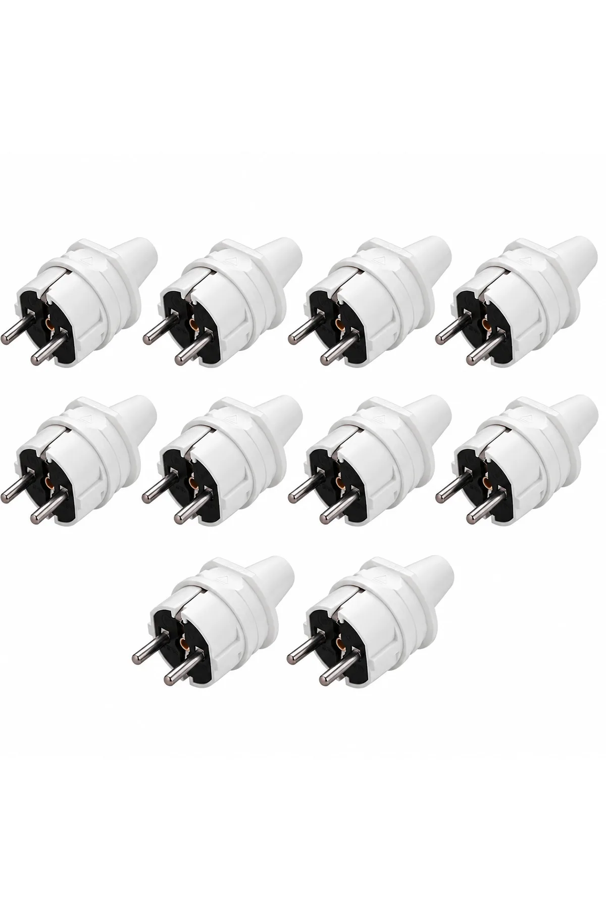 Viko Topraklı Erkek Fiş Beyaz – 10'lu Paket